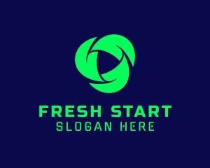 Refresh - Futuristic Recycling Tech logo design