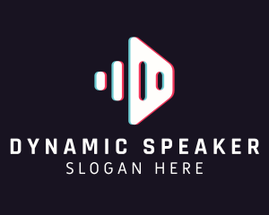 Speaker - Glitch Audio Sound Speaker logo design