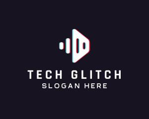 Glitch Audio Sound Speaker logo design