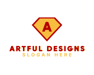 Comic Superhero Diamond logo design