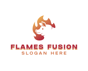 Flaming Pig Barbeque logo design