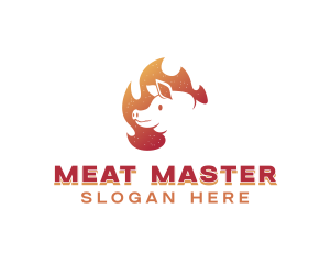 Flaming Pig Barbeque logo design