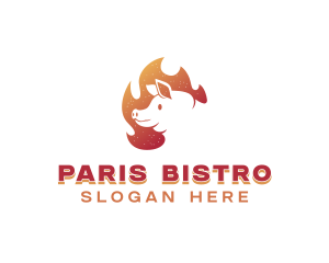 Flaming Pig Barbeque logo design