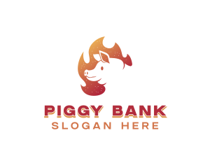 Flaming Pig Barbeque logo design