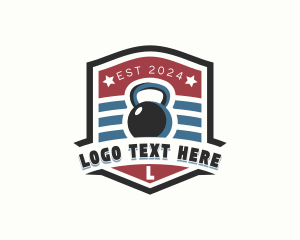 Workout - Bodybuilder Kettlebell Workout logo design