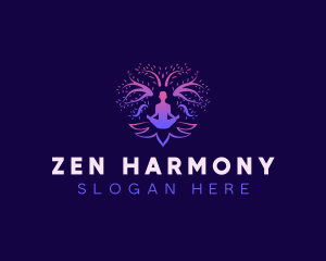 Zen Yoga Tree logo design