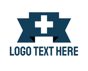 Ribbon - Medical Cross Ribbon logo design