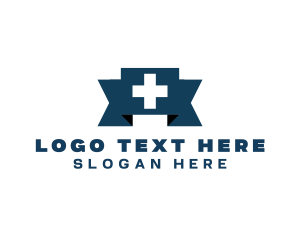 Medical Cross Ribbon logo design