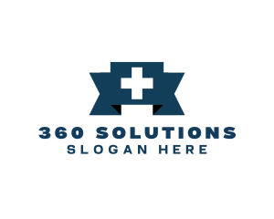 Medical Cross Ribbon logo design