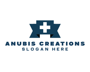 Medical Cross Ribbon logo design