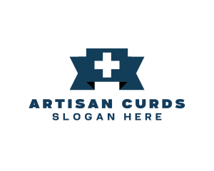 Medical Cross Ribbon logo design