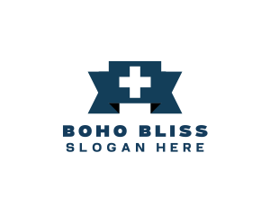 Medical Cross Ribbon logo design