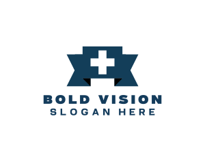 Medical Cross Ribbon logo design