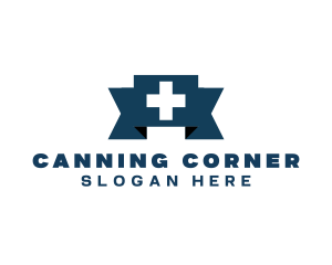 Medical Cross Ribbon logo design