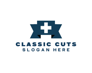 Medical Cross Ribbon logo design