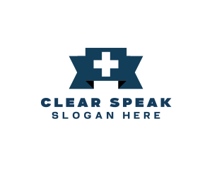 Medical Cross Ribbon logo design