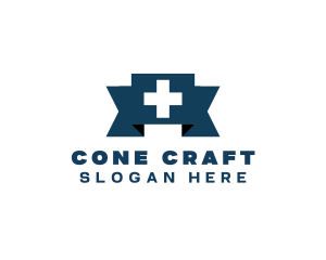 Medical Cross Ribbon logo design