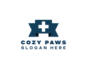 Medical Cross Ribbon logo design