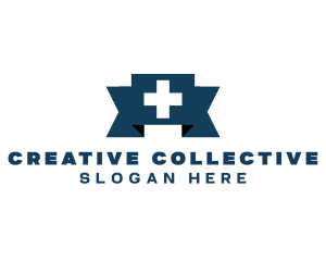 Medical Cross Ribbon logo design