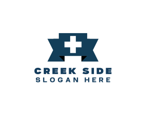 Medical Cross Ribbon logo design