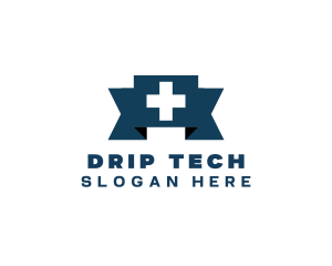 Medical Cross Ribbon logo design