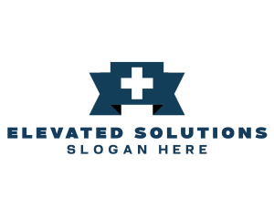 Medical Cross Ribbon logo design