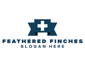 Medical Cross Ribbon logo design