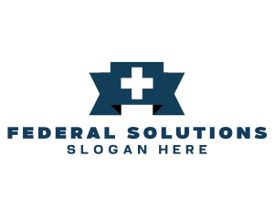 Medical Cross Ribbon logo design