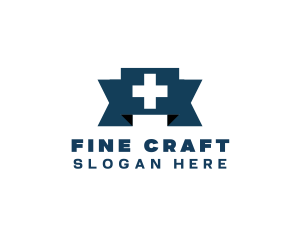 Medical Cross Ribbon logo design