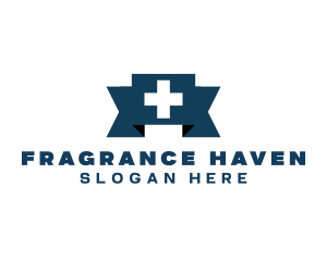 Medical Cross Ribbon logo design