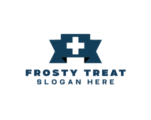 Medical Cross Ribbon logo design