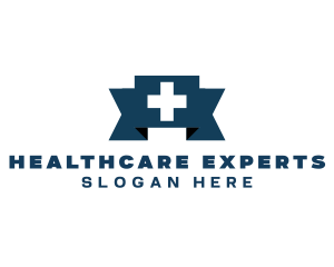 Medical Cross Ribbon logo design