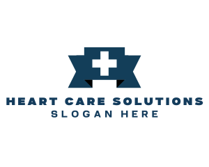 Medical Cross Ribbon logo design