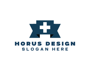 Medical Cross Ribbon logo design