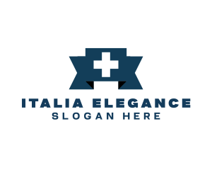 Medical Cross Ribbon logo design