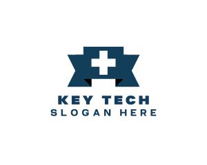 Medical Cross Ribbon logo design