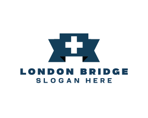 Medical Cross Ribbon logo design