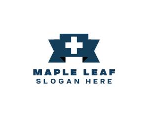 Medical Cross Ribbon logo design