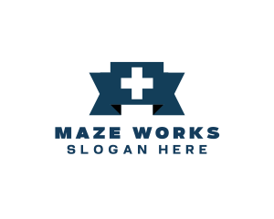 Medical Cross Ribbon logo design