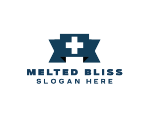 Medical Cross Ribbon logo design