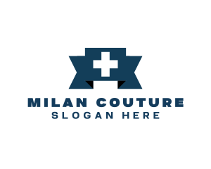 Medical Cross Ribbon logo design