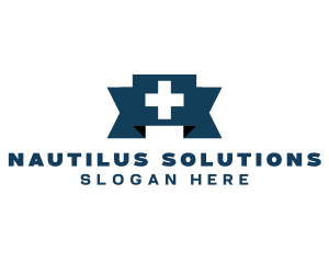 Medical Cross Ribbon logo design