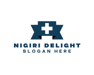 Medical Cross Ribbon logo design