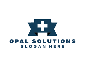 Medical Cross Ribbon logo design