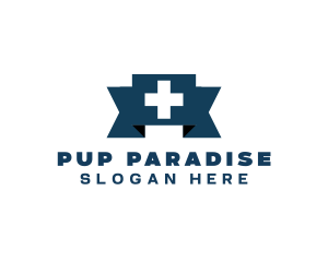 Medical Cross Ribbon logo design