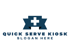 Medical Cross Ribbon logo design