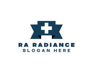 Medical Cross Ribbon logo design