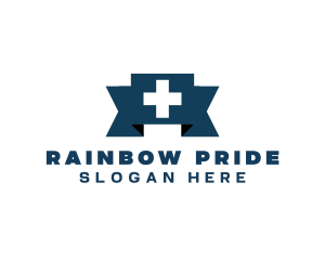 Medical Cross Ribbon logo design