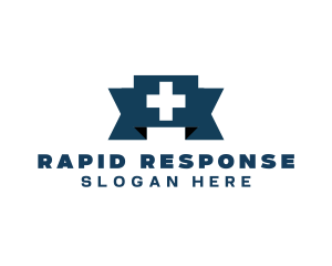 Medical Cross Ribbon logo design