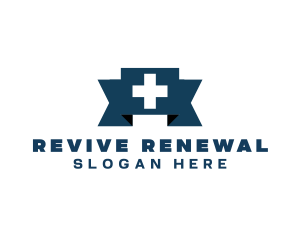 Medical Cross Ribbon logo design